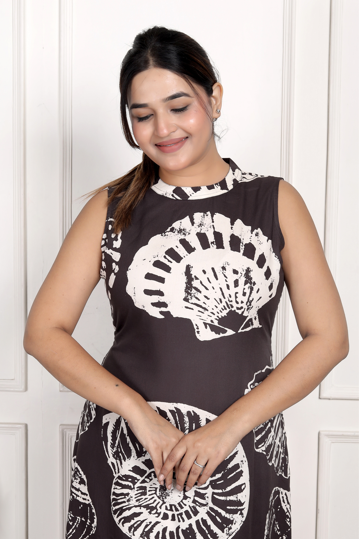 Bold Brown Abstract Rayon Co-ord Set
