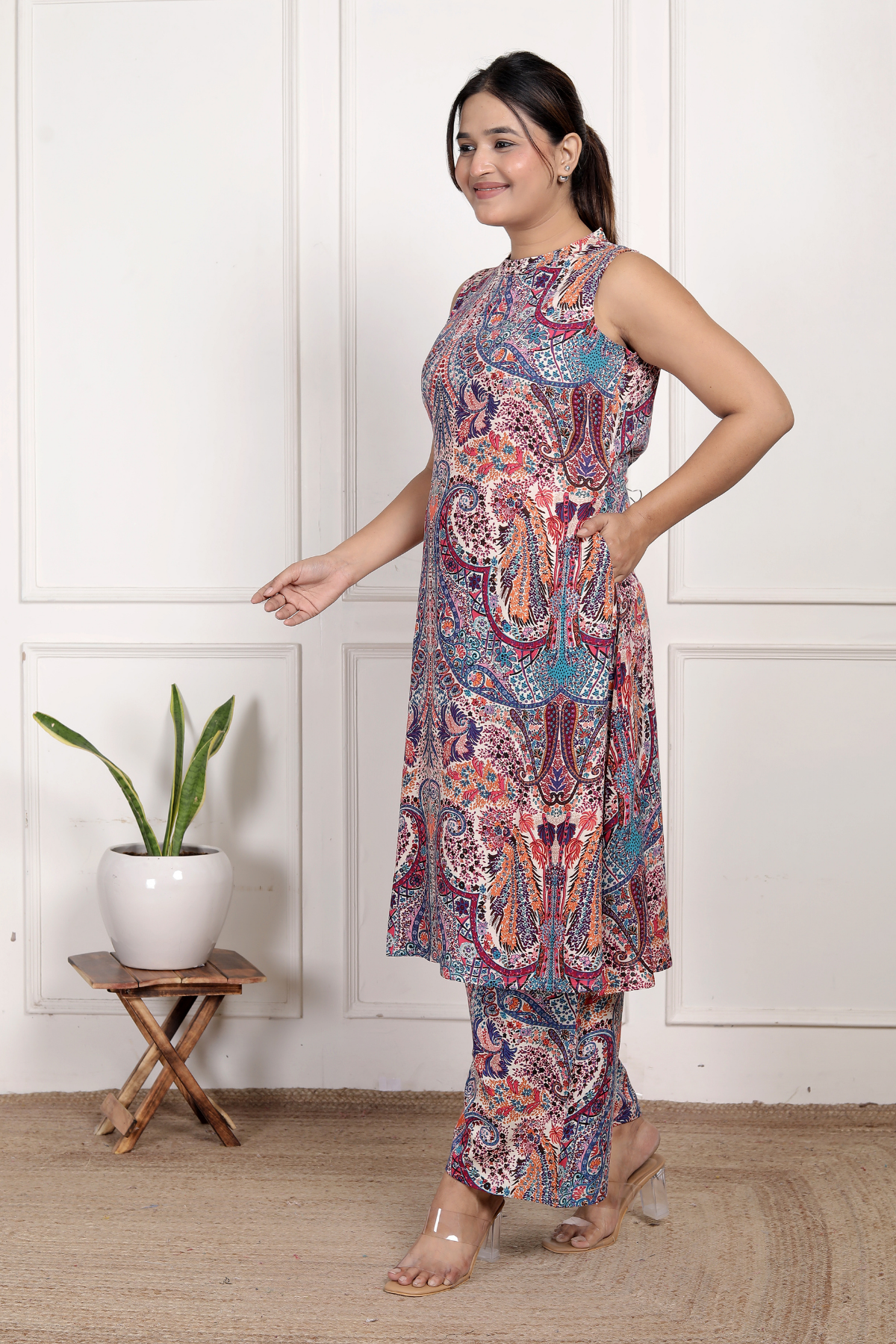 Vibrant Multicolor Abstract Rayon Co-ord Set