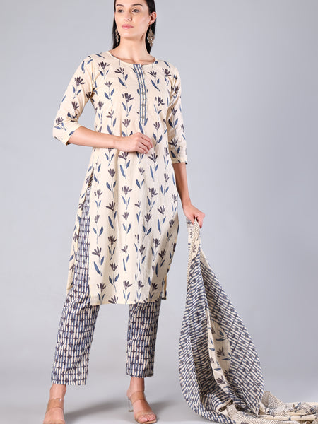 Floral Cotton Suit Set