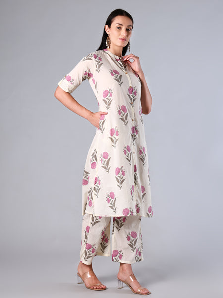 Floral Cotton A-Line Co-Ord Set